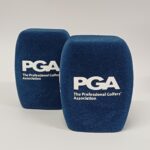 Photo of custom windscreen for PGA - The Professionak Golfers' Association, IE - printed microphone windshield by MicWindshields.com