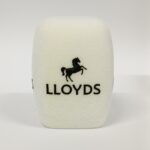 Photo of custom windscreen for Lloyds, UK - printed microphone windshield by MicWindshields.com