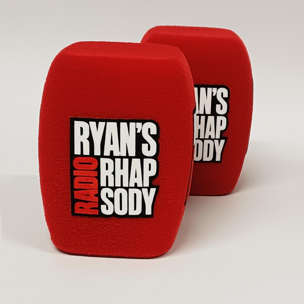 Photo of custom windscreen for Ryan's Rhapsody Radio, AE - printed microphone windshield by MicWindshields.com