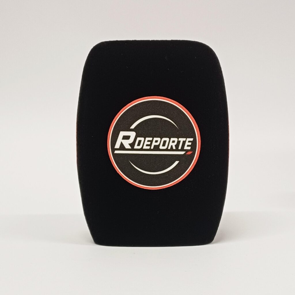 Photo of custom windscreen for RDEPORTE, CH - printed microphone windshield by MicWindshields.com