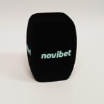 Photo of custom windscreen for Novibet, IE - printed microphone windshield by MicWindshields.com