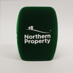 Photo of custom windscreen for Northern Property, UK - printed microphone windshield by MicWindshields.com