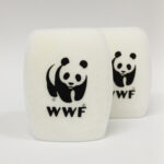 Photo of custom windscreen for WWF, UK - printed microphone windshield by MicWindshields.com