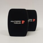 Photo of custom windscreen for Politikens Forlag, DK - printed microphone windshield by MicWindshields.com